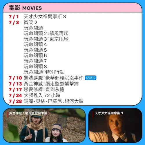 ▲Netflix﻿ 2026年7月片單一次看，16部電影完整上架名單與時間。（圖／Netflix﻿臉書）