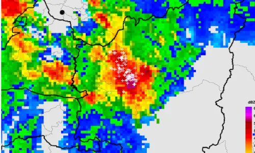 ▲中央氣象署19時50分大雷雨即時訊息，針對「南投縣」發布大雷雨即時訊息，持續時間至20時50分。（圖／中央氣象署）