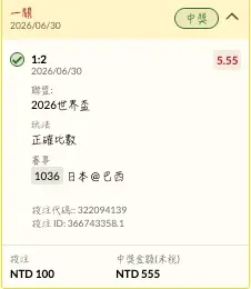 ▲許多球迷都跟著瘋傳的辛普森圖卡去下注，結果意外真的中獎，但事後才知道這是網友P圖瘋傳，根本就不是辛普森家族瘋傳。（圖/讀者提供）