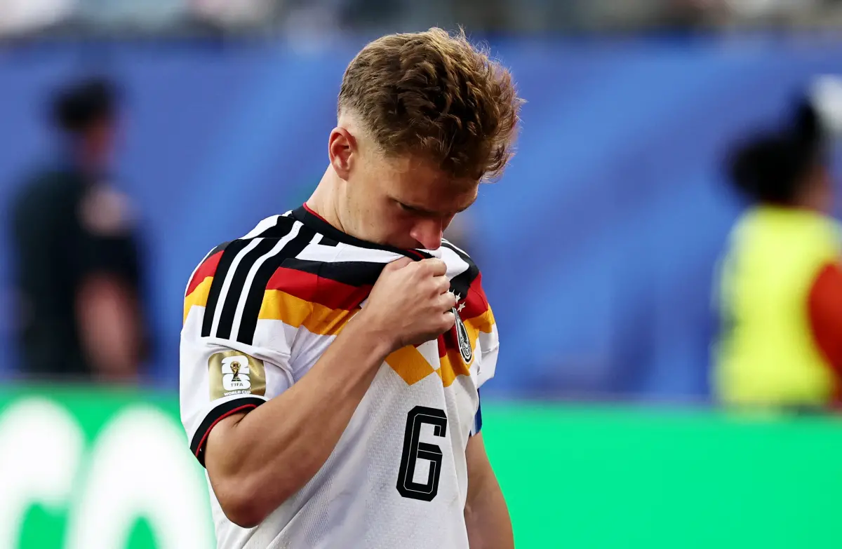 ▲德國爆冷出局，隊長基米希（Joshua Kimmich）賽後非常自責，為自己未能延續球隊光榮傳統而感到遺憾。（圖／美聯社／達志影像）