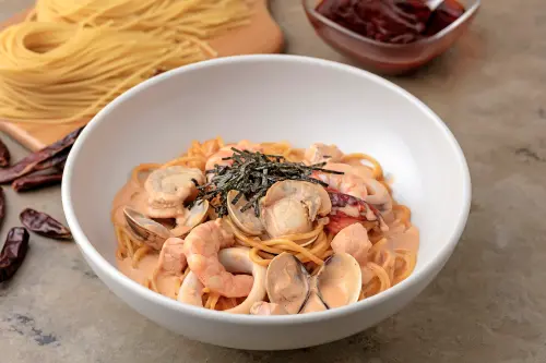 ▲BEPPIN新品推薦「韓風海鮮辣奶油麵」。（圖／BEPPIN PASTA提供）