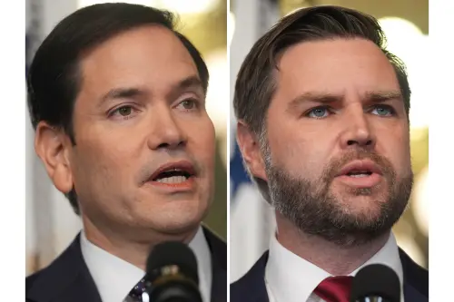 ▲左邊：美國國務卿馬可・魯比歐（Marco Rubio）右邊：美國副總統 JD 萬斯（JD Vance）拍攝時間為 2025年1月21日，地點在華盛頓。（圖／美聯社／達志影像）