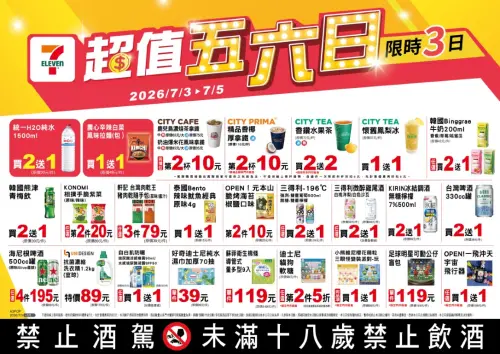 ▲7-11「超值五六日」是7月3日至7月5日。（圖／業者提供）