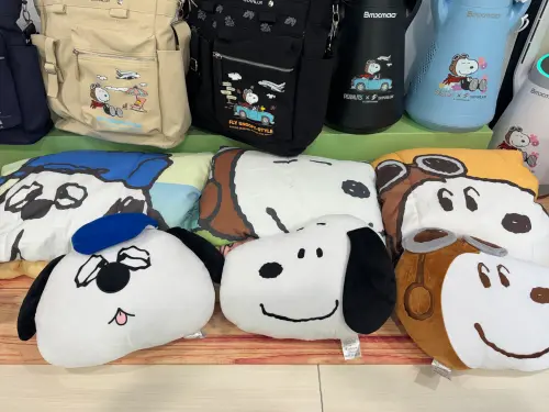 ▲「涼感被+造型枕」3款療癒圖案，搭配涼感材質與雙面印刷大圓面，還可抱著大臉造型靠枕。（圖／記者鍾怡婷攝）