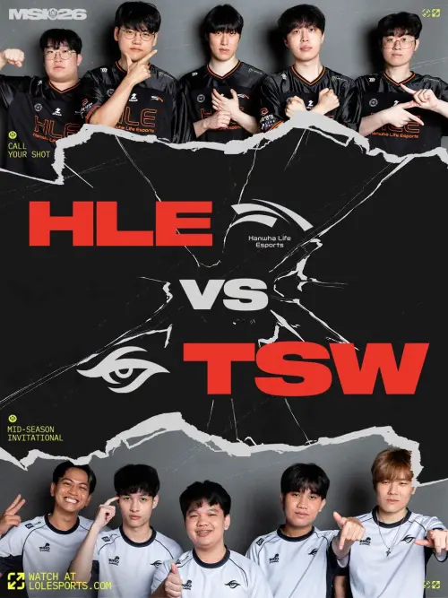 ▲《英雄聯盟》2026 MSI 季中邀請賽正賽，將由韓國勁旅 HLE 對上 LCP 代表 TSW。（圖／LoL Esports Taiwan）