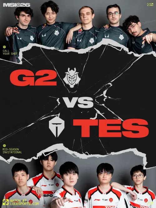 ▲《英雄聯盟》2026 MSI 季中邀請賽正賽，G2 與 TES 將上演經典對決。（圖／LoL Esports Taiwan）