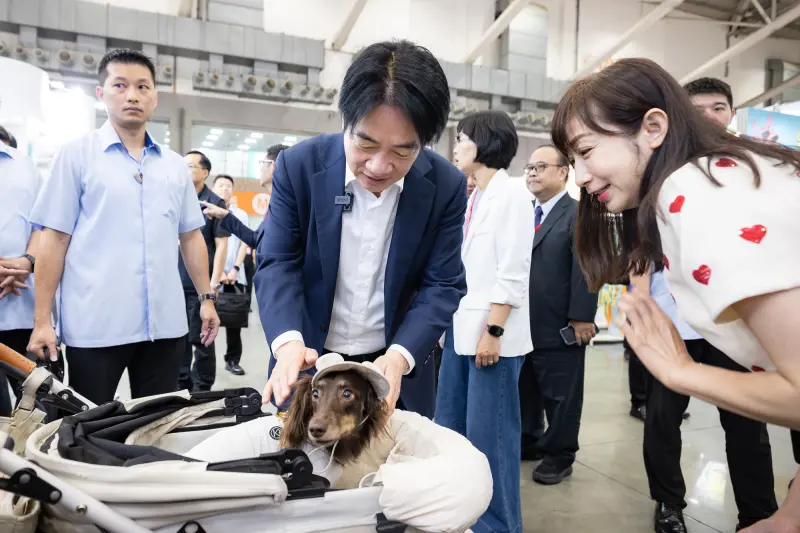   ▲賴清德與狗狗互動。（圖／總統府提供）  