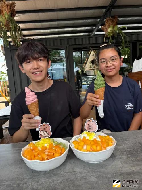▲迎接暑假，鹿芝谷提供冰品，其中抹茶冰淇淋乳香濃郁，消費者必點。（圖／記者金武鳳攝，2026.7.3)