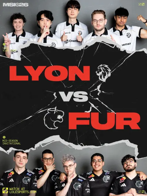 ▲北美聯賽戰隊LYON與巴西戰隊FUR，今將進行分組賽事。（圖／LoLEsports）