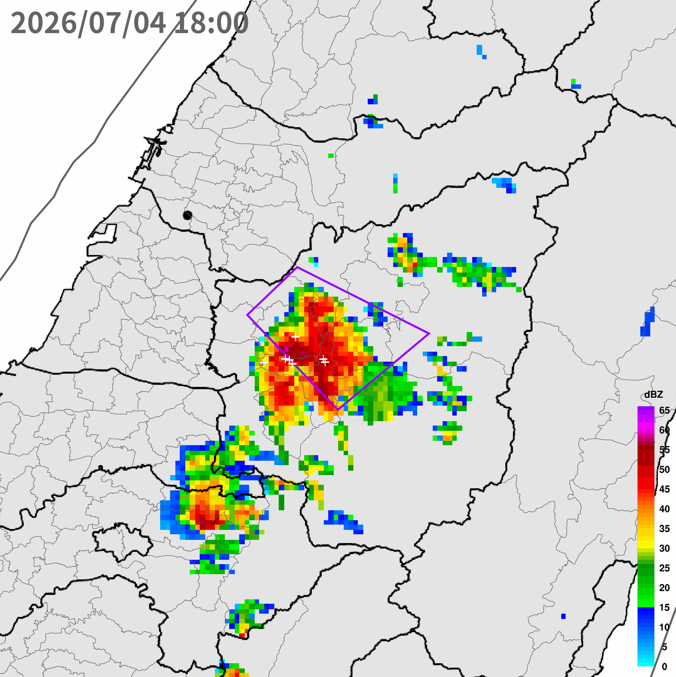 ▲中央氣象署今（4）日19時00分發布大雷雨即時訊息。（圖／中央氣象署）