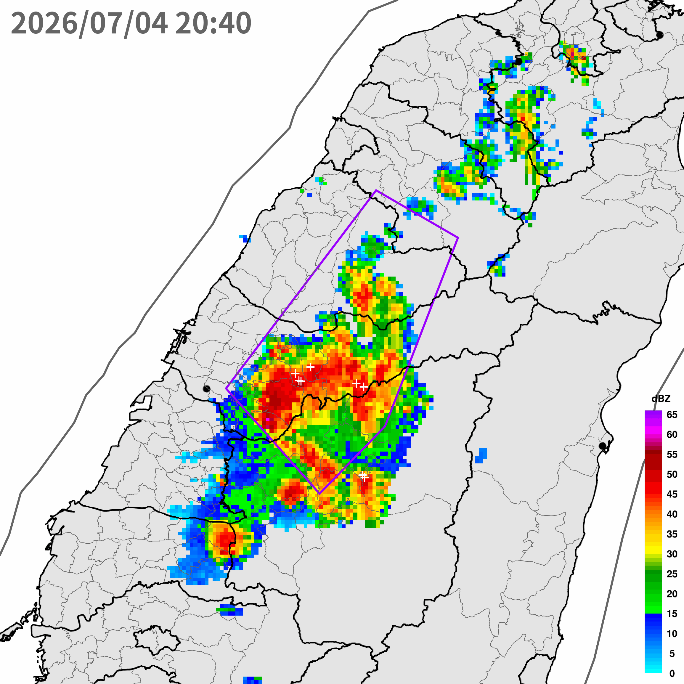 ▲中央氣象署今（4）日21時34分氣象署發布大雷雨即時訊息。（圖／中央氣象署）