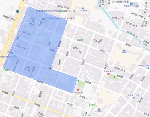 ▲台中市大甲區7月6日停水影響範圍。（圖／自來水公司）