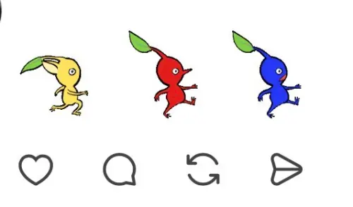 ▲Threads 留言區近期掀起《皮克敏》貼圖熱潮，不少網友以一整排紅、黃、藍皮克敏互動。（圖／翻攝 Threads）