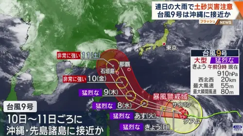 沖繩準備迎戰！猛烈颱風巴威週五登場 暴風圈恐炸全境雨炸4天