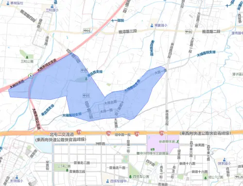▲台中市7月8日停水範圍。（圖／自來水公司water.gov.tw）