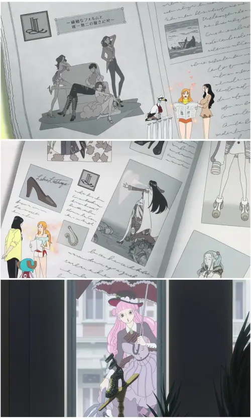 ▲《ONE PIECE HEROINES》動畫中埋藏多位女性角色彩蛋，羅賓陪伴娜美買鞋，培羅娜也驚喜現身。（圖／ONE PIECE HEROINES）