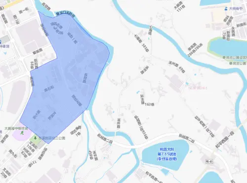 ▲桃園市大園區7月9日停水範圍。（圖／自來水公司water.gov.tw）