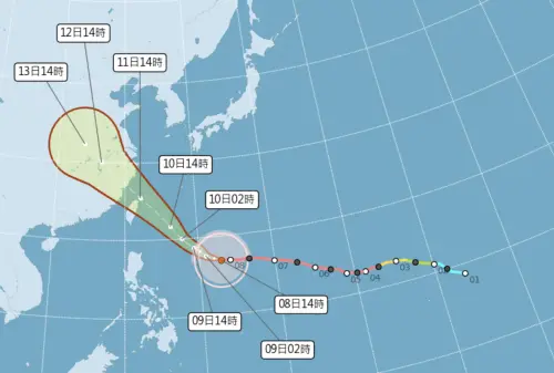▲巴威颱風路徑將逐漸北轉，目前無法排除颱風中心從東北角直接登陸的機率。（圖／中央氣象署cwa.gov.tw）