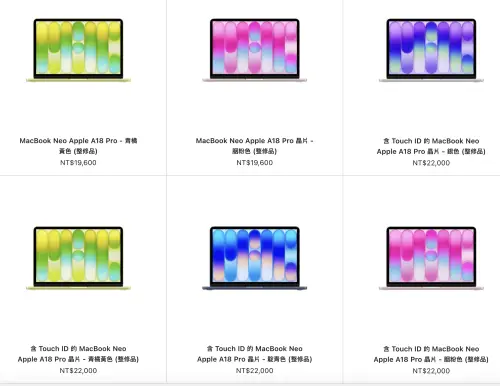 ▲蘋果日前調漲iPad、Mac售價後，官網認證整修品價格相對有感，MacBook Neo最低不到2萬元就能入手。（圖／翻攝自蘋果官網）