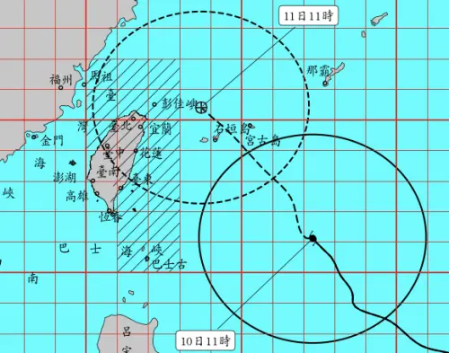 ▲巴威颱風陸上警戒範圍，今天上午11時新增「桃園、新竹縣市、苗栗、南投、台東」。（圖／中央氣象署cwa.gov.tw）