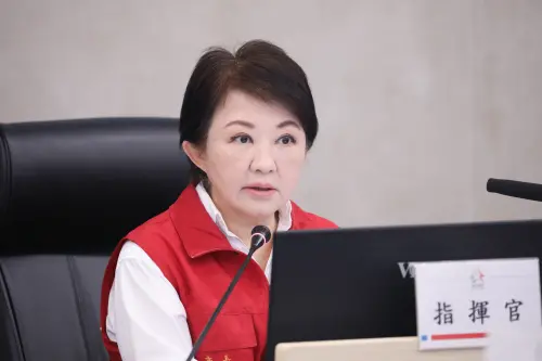 ▲台中市長盧秀燕今天主持防災應變會議。（圖／記者顏幸如攝，2026.07.10）