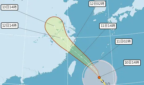 ▲巴威颱風路徑，最大機率還是從北部近海通過，颱風暴風圈預估周六清晨，會接觸台灣本島陸地。（圖／中央氣象署cwa.gov.tw）