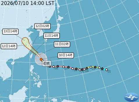 ▲巴威颱風路徑，最大機率還是從北部近海通過，颱風暴風圈預估周六清晨，會接觸台灣本島陸地。（圖／中央氣象署cwa.gov.tw）