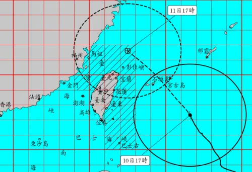 巴威颱風陸警範圍擴大！彰化以北14縣市警戒　全台風雨越晚越大