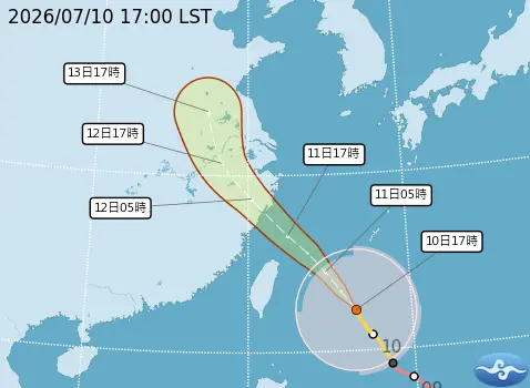 ▲巴威颱風路徑，預估將從北部近海通過，颱風暴風圈預估周六清晨，會接觸台灣本島陸地。（圖／中央氣象署cwa.gov.tw）