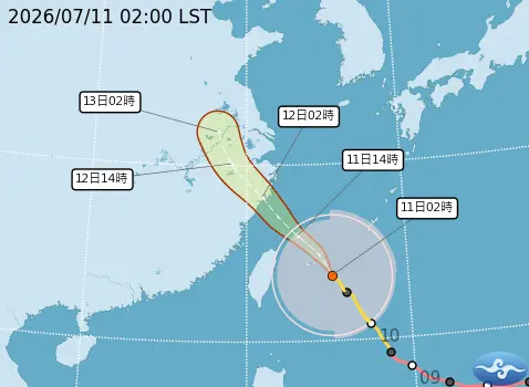 ▲巴威颱風路徑將從北部近海通過，颱風暴風圈周六凌晨已經接觸台灣本島陸地。（圖／中央氣象署cwa.gov.tw）