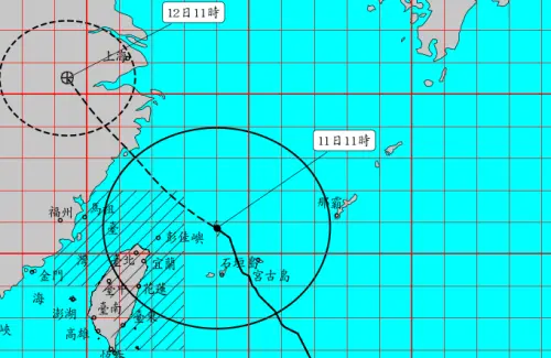 ▲巴威颱風襲台，暴風圈已進入台中以北、南投、宜花東陸地，各地風雨將持續至深夜。（圖／中央氣象署cwa.gov.tw）