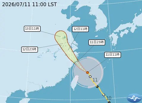 ▲巴威颱風路徑將從北部近海通過，颱風暴風圈周六凌晨已經接觸台灣本島陸地。（圖／中央氣象署cwa.gov.tw）