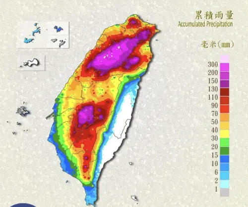 雨像瀑布一樣！巴威颱風瞄準桃竹苗山區狂轟　新竹時雨量破百毫米