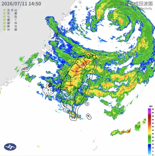 ▲巴威颱風影響持續，中央氣象署持續針對各縣市發布大雷雨警戒及豪雨特報。（圖／中央氣象署cwa.gov.tw）