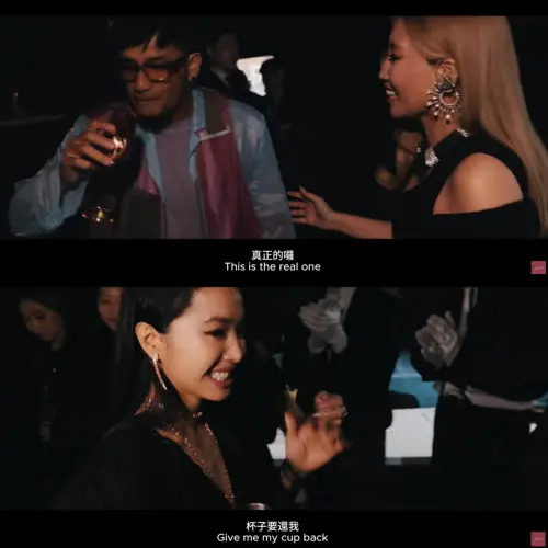 ▲A-Lin（上圖右）在金曲獎後台分Tequila給張震嶽（上圖左）、蔡依林（下圖）小酌。（圖／翻攝自A-Lin官方專屬頻道）