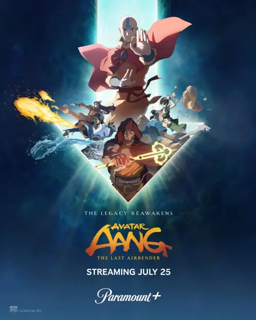 ▲《Avatar Aang: The Last Airbender》公開海報，安昂率領卡塔拉、索卡、拓芙等夥伴再度踏上旅程，電影將於7月25日在 Paramount+ 上線。（圖／Paramount+）