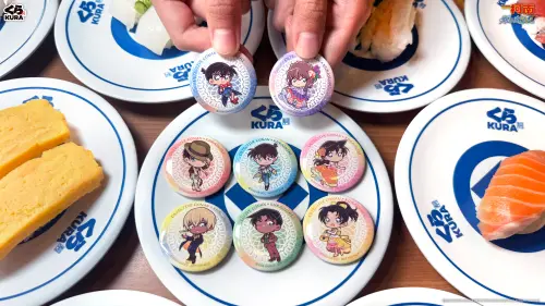▲藏壽司《名偵探柯南》8款Q版徽章。（圖／藏壽司kurasushi.tw）