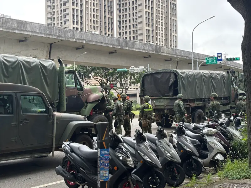 ▲國軍聯合防禦操演首日就出車禍。(圖/記者陳韻年攝影)