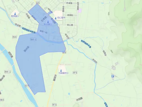 ▲南投縣埔里鎮7月15日停水範圍。（圖／自來水公司water.gov.tw）