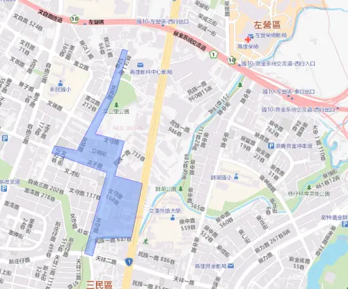 ▲高雄市三民區7月16日停水範圍。（圖／自來水公司water.gov.tw）