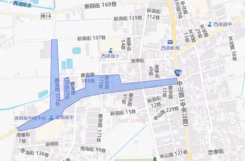 ▲台南市西港區7月16日停水範圍。（圖／自來水公司water.gov.tw）