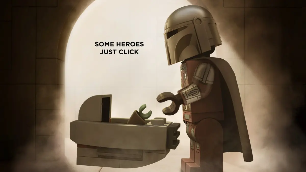 ▲《LEGO Star Wars: The Mandalorian》以樂高風格重現丁賈林與古古初次相遇的經典場景。（圖／翻攝自StarWars）