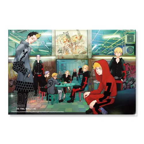 ▲金屬海報以《東京卍復仇者展 最後的世界線》角色群像為設計，可作為居家展示收藏。（圖／曼迪傳播提供）
