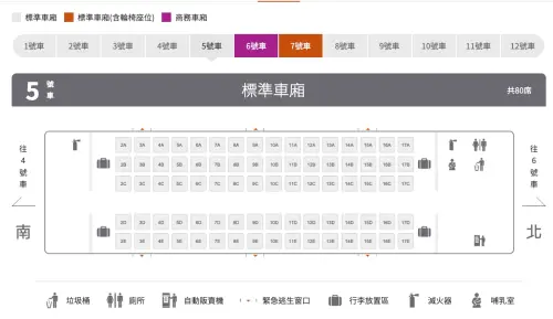 ▲高鐵每節車廂都有不同功能，像是媽媽需要使用的哺乳室就設置在第五節車廂，同時該車廂也有設置自動販賣機！（圖/高鐵官網）