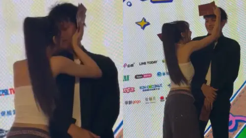 ▲林襄主動抓著馬傑森的頭磨鼻子，最後兩人拿到兩個紅包。（圖／翻攝自m_r_g_g_g Threads）