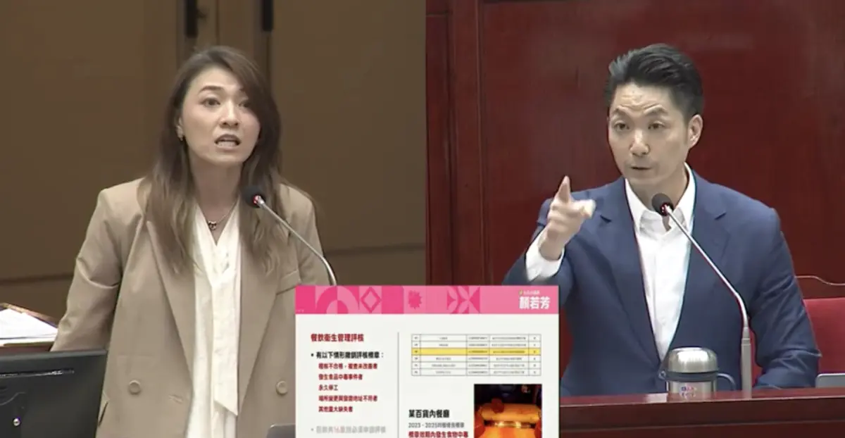 ▲台北市長蔣萬安與民進黨議員顏若芳為了問題油事件，在質詢時爆發激烈口角。（圖／翻攝自台北市議會YT）