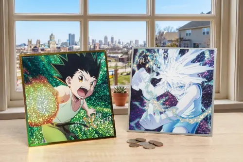 ▲《HUNTER×HUNTER 獵人》盲抽壓克力色紙推出多款角色圖樣供粉絲收藏。（圖／木棉花提供）