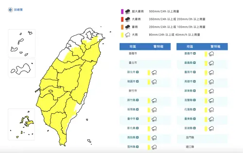 快訊／17縣市大雨特報！新北、桃園、台南入列　氣象署：下到明天