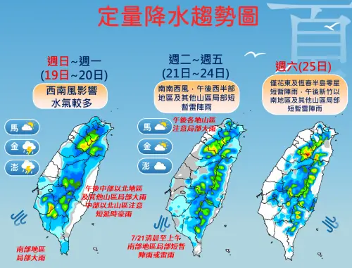 天氣／熱帶擾動發展中！氣象署：明後天豪雨轟炸　高溫飆破36度