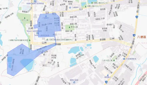 ▲桃園市八德區7月20日停水範圍。（圖／自來水公司water.gov.tw）